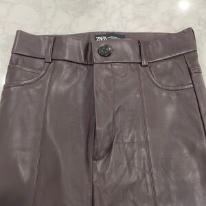 Chocolate brown leather pants